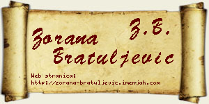 Zorana Bratuljević vizit kartica